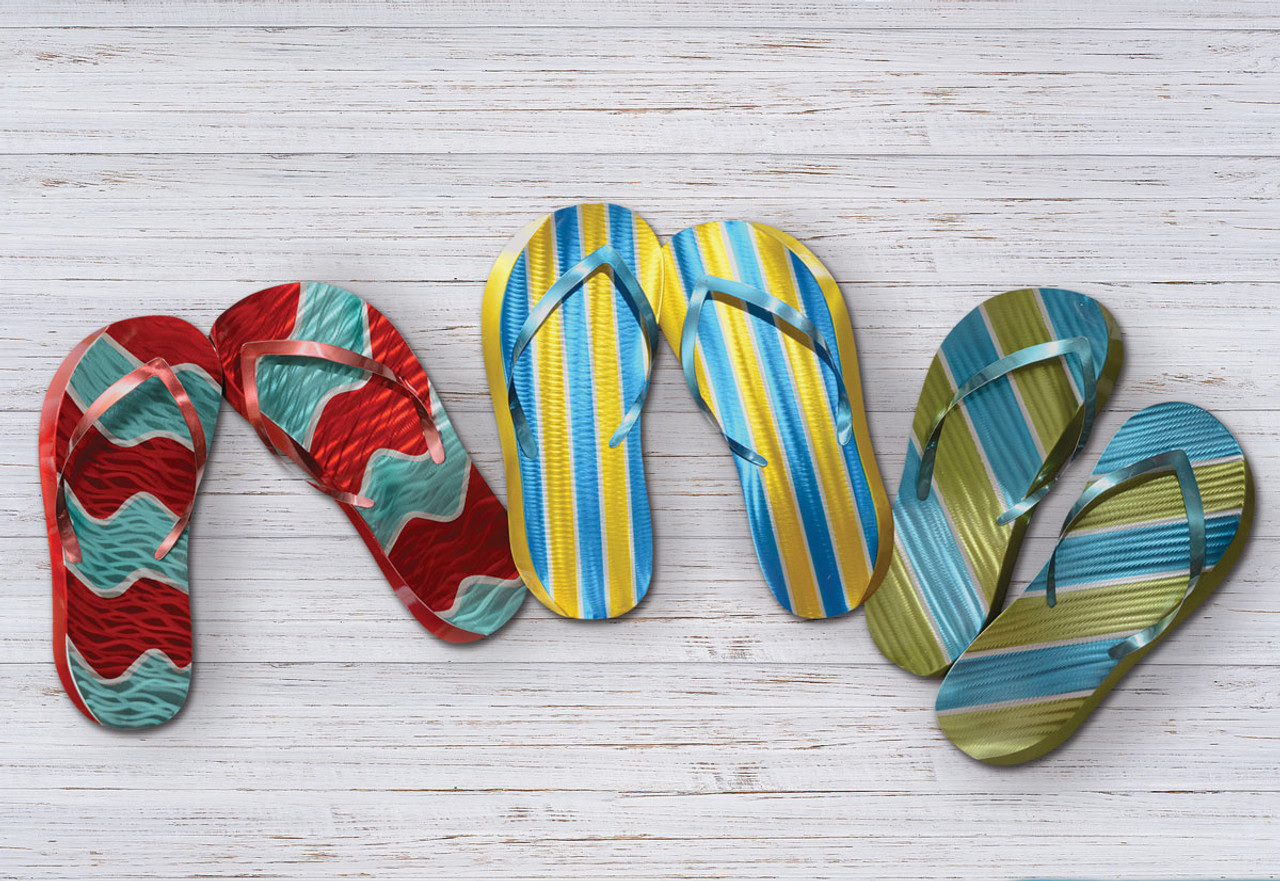 Beach Wall Art: Beach Sandals Wall Art | Bella Coastal Decor Stylish canvas Adidas sandals for beach