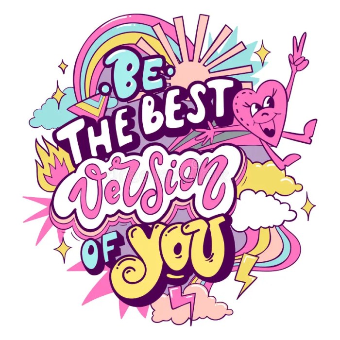 Be the Best Version of You Fun Color Quotes Motivation Poster Stock ... Best skating shoes