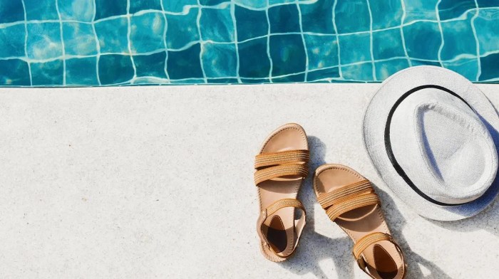 These pool sandals will help you avoid slips and falls in style Stylish canvas Adidas sandals for pool